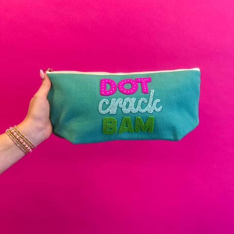 Dot, Crack, Bam Mahjong Tile Bag - Blue