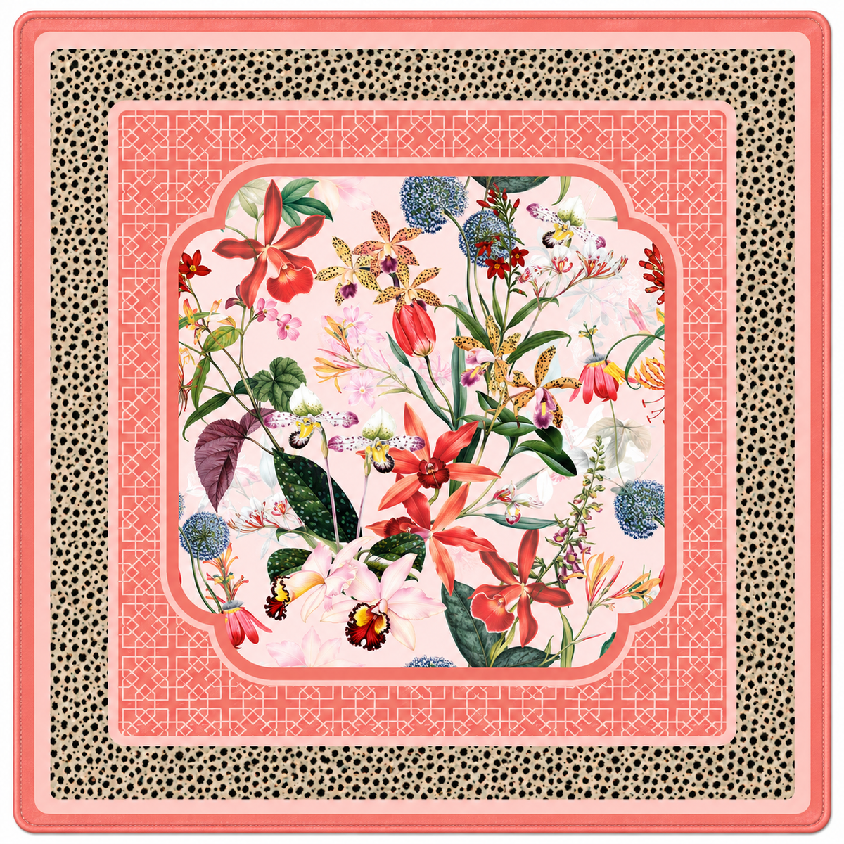 Britt Mills Peach Spotted Cheetah in Bloom Mat