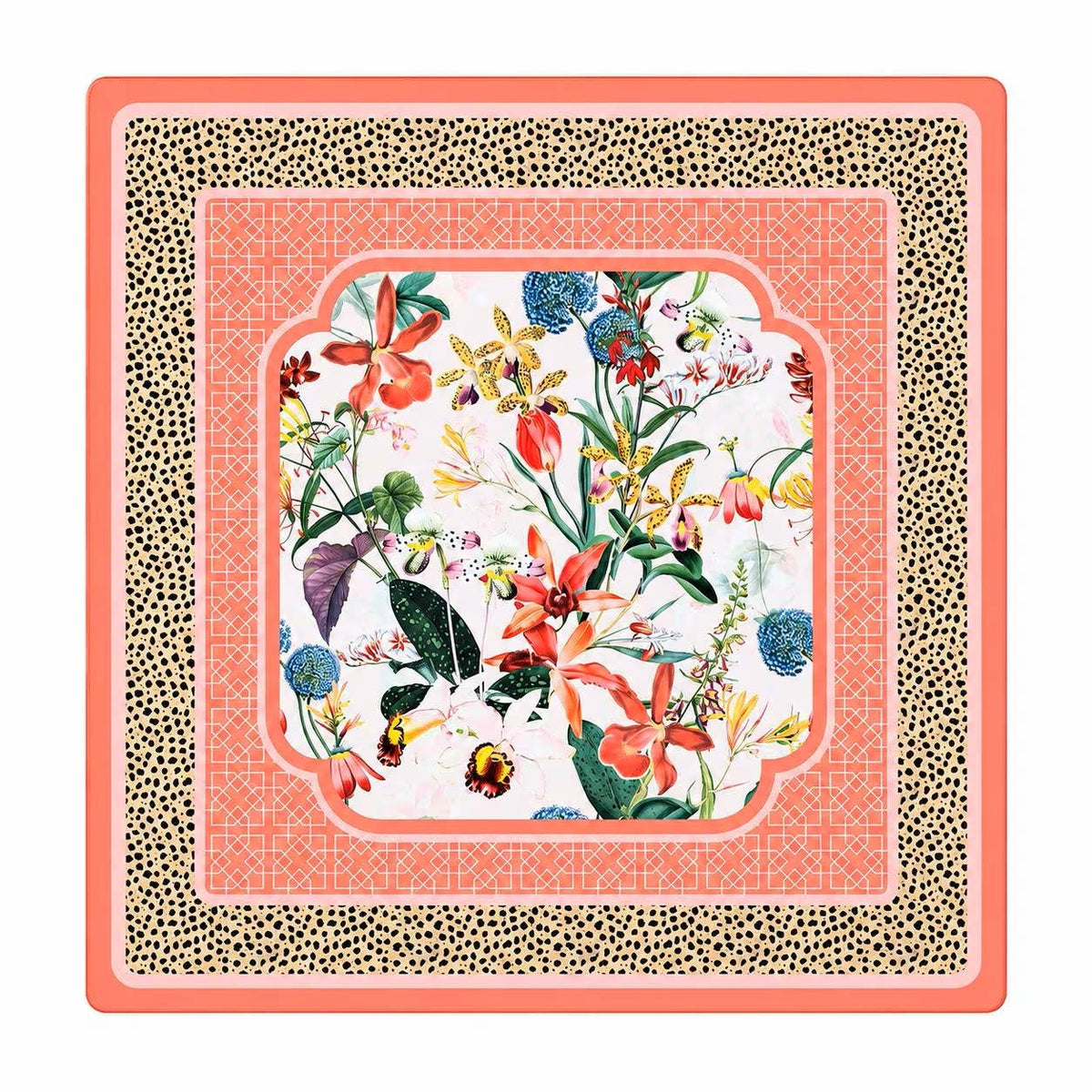 Britt Mills Peach Spotted Cheetah in Bloom Mat