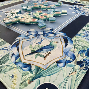 Taylor Gray Mahjong Mat Blue Bam Bird