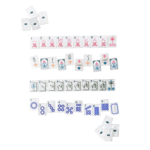 WHITE MOTHER OF PEARL DECO MAHJONG TILES