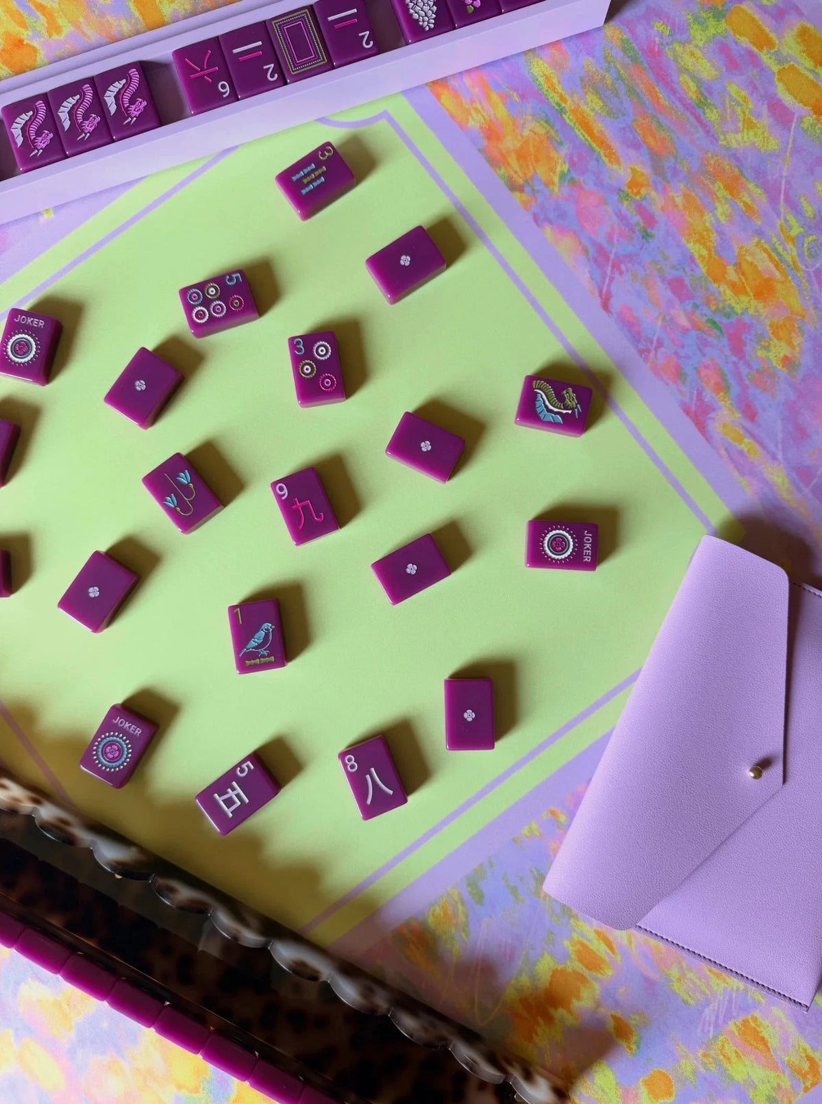 Four Winds Social Fleur the Win Mahjong Mat