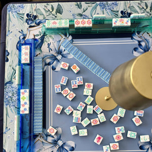 Taylor Gray Mahjong Mat Blue Bam Bird