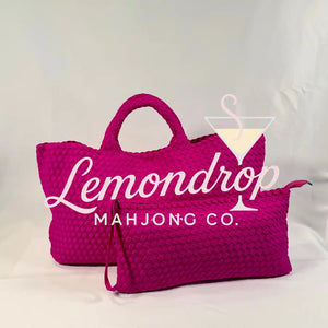 Woven Neoprene Carry All Bag and Pouch - Hot Pink - accessories